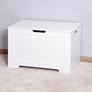 White lift top entryway storage cabinet with 2 safety hinge wooden toy box by La Spezia additional picture 9