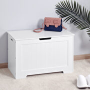 White lift top entryway storage cabinet with 2 safety hinge wooden toy box by La Spezia additional picture 10