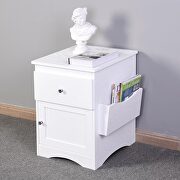 White bedside cabinet space saver drawer storage cabinet by La Spezia additional picture 7