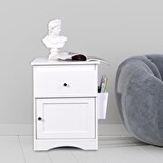 White bedside cabinet space saver drawer storage cabinet by La Spezia additional picture 8
