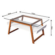Modern living room coffee table and side table in stylish mix glass top with natural bamboo frame by La Spezia additional picture 3