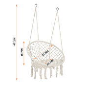 Beige swing hammock chair macrame swing for indoor and outdoor by La Spezia additional picture 11