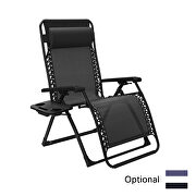 Outdoor patio folding zero gravity black lounge reclining chair by La Spezia additional picture 6