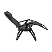 Outdoor patio folding zero gravity black lounge reclining chair by La Spezia additional picture 7