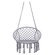 Gray swing hammock chair macrame swing for indoor and outdoor additional photo 2 of 6