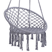 Gray swing hammock chair macrame swing for indoor and outdoor additional photo 3 of 6