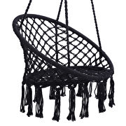 Black swing hammock chair macrame swing for indoor and outdoor additional photo 2 of 6