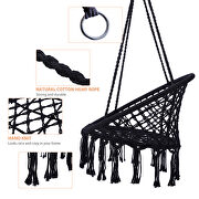 Black swing hammock chair macrame swing for indoor and outdoor by La Spezia additional picture 5