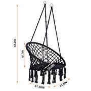 Black swing hammock chair macrame swing for indoor and outdoor by La Spezia additional picture 7