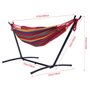 Red striped double classic hammock with stand for 2 person- indoor or outdoor additional photo 2 of 6