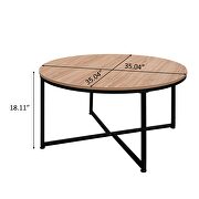 Light brown modern round metal coffee table by La Spezia additional picture 9