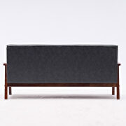 Black pu leather /wooden arms 3p sofa by La Spezia additional picture 7