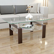 Rectangle black walnut glass coffee table by La Spezia additional picture 9