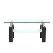 Glass top and black finish base rectangle coffee table by La Spezia additional picture 2