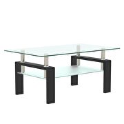 Glass top and black finish base rectangle coffee table by La Spezia additional picture 8