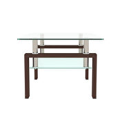 Glass top and walnut finish base rectangle coffee table by La Spezia additional picture 2