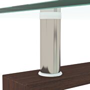 Glass top and walnut finish base rectangle coffee table by La Spezia additional picture 10