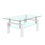 Glass top and white finish base rectangle coffee table by La Spezia additional picture 7