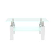 Glass top and white finish base rectangle coffee table by La Spezia additional picture 8