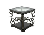 Glass table top/ powder coat finish metal legs end table by La Spezia additional picture 12