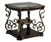 Glass table top/ powder coat finish metal legs end table by La Spezia additional picture 8