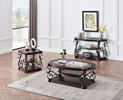 Brown sofa table with glass table top by La Spezia additional picture 2
