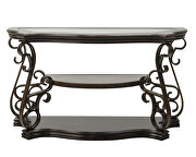 Brown sofa table with glass table top by La Spezia additional picture 6