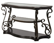 Brown sofa table with glass table top by La Spezia additional picture 7