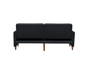 Square arms modern black velvet upholstered sofa bed by La Spezia additional picture 7