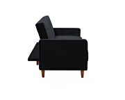 Square arms modern black velvet upholstered sofa bed by La Spezia additional picture 9