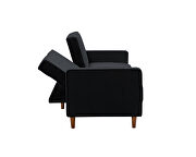 Square arms modern black velvet upholstered sofa bed by La Spezia additional picture 10