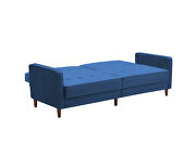 Square arms modern blue velvet upholstered sofa bed by La Spezia additional picture 11