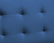 Square arms modern blue velvet upholstered sofa bed additional photo 4 of 12