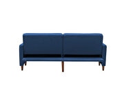 Square arms modern blue velvet upholstered sofa bed by La Spezia additional picture 6
