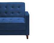 Square arms modern blue velvet upholstered sofa bed by La Spezia additional picture 8