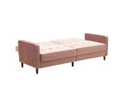 Square arms modern pink velvet upholstered sofa bed by La Spezia additional picture 11