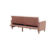 Square arms modern pink velvet upholstered sofa bed by La Spezia additional picture 14