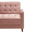 Square arms modern pink velvet upholstered sofa bed by La Spezia additional picture 8