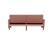 Square arms modern pink velvet upholstered sofa bed by La Spezia additional picture 10
