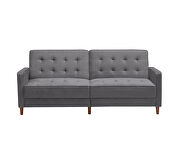 Square arms modern gray velvet upholstered sofa bed by La Spezia additional picture 2