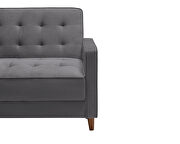 Square arms modern gray velvet upholstered sofa bed by La Spezia additional picture 12