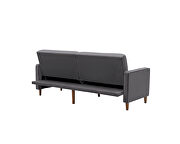 Square arms modern gray velvet upholstered sofa bed by La Spezia additional picture 4