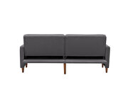 Square arms modern gray velvet upholstered sofa bed by La Spezia additional picture 5