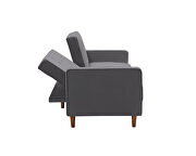 Square arms modern gray velvet upholstered sofa bed by La Spezia additional picture 7