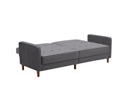 Square arms modern gray velvet upholstered sofa bed by La Spezia additional picture 8