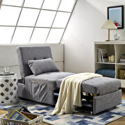 4 in 1 function ottoman, chair ,sofa bed and chaise lounge in gray finish by La Spezia additional picture 13