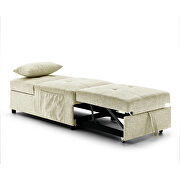 4 in 1 function ottoman, chair ,sofa bed and chaise lounge in beige finish additional photo 2 of 11
