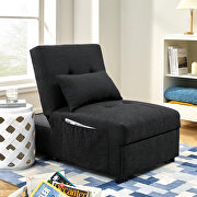 4 in 1 function ottoman, chair ,sofa bed and chaise lounge in black finish by La Spezia additional picture 2