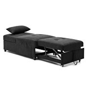 4 in 1 function ottoman, chair ,sofa bed and chaise lounge in black finish by La Spezia additional picture 4