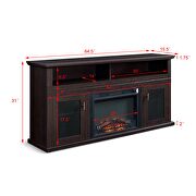 Tv stand for TVs up to 65 with electric fireplace in dark brown by La Spezia additional picture 5